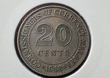 Stare monety 20 cent 1948 Malaje