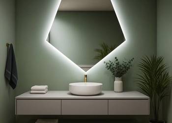 Lustro o geometrycznym kształcie z podświetleniem – PENTA LED