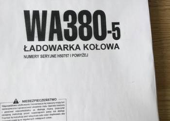 dtr instrukcja obsługi koparka Komatsu wa380-5  i inne