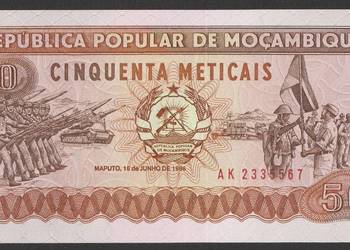 MOZAMBIK 50 METICAIS 1986 - AK - STAN BANKOWY UNC