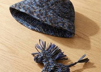 Kapelusz Panama i zawieszek na torebkę crochet, zestaw ręcznie robiony