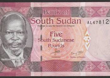 SUDAN POŁUDNIOWY 5 FUNTÓW 2015 - STAN UNC