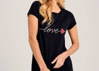 czarna piżama xs 34 love miłość serce sinsay