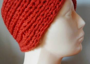 Pomarańczowa opaska na głowę; turban; handmade