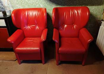 Super wygodne dwa fotele uszak firmy Wittmann, z 1986-95