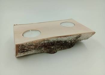 DREWNIANY ŚWIECZNIK BRZOZOWY PODGRZEWACZE TEALIGHT S7 18cm