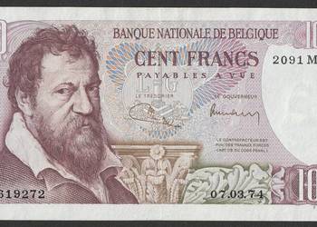 BELGIA 100 FRANKÓW 1974