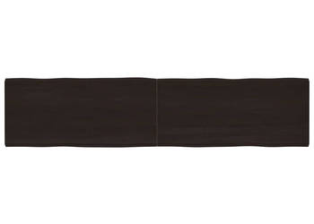 Blat ciemnobrązowy 220x50x(2-4)cm drewno z naturalną krawędzią WM-364054