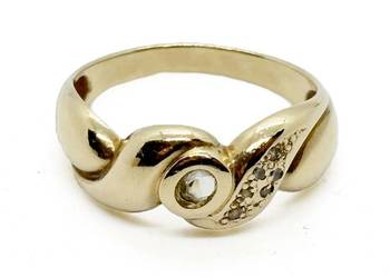 Złoty Pierścionek Próby 585 3,41g Rozmiar 18 Cyrkonie