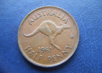 Stare monety 1/2 pens 1961 Australia