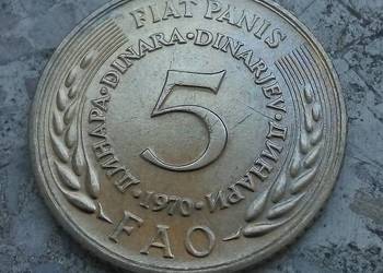 JUGOSŁAWIA- 5 DINARÓW 1970 r-FAO-