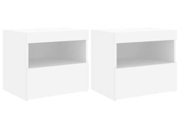 Szafki nocne z oświetleniem LED 2 szt. białe 50x40x45 cm WM-836764