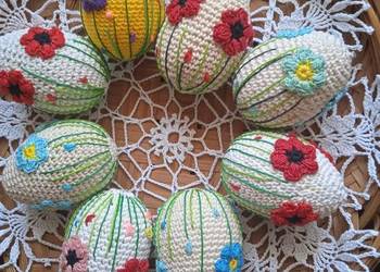 Pisanki szydełkowe rękodzieło