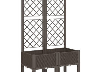 Donica ogrodowa z kratką brązowa 80x40x142 cm PP WM-367925
