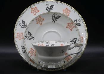 Urokliwe trio Tułowice Tillowitz na nóżkach art-deco, 1928 - 45, UNIKAT!!!