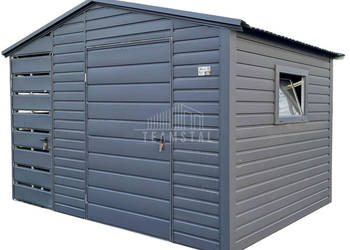 Schowek domek ogrodowy 2,2x2m wiata 0,8m drzwi w wiacie drzwi okno TS1074