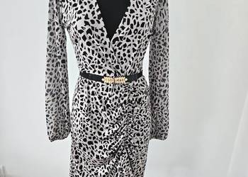 Sukienka Rękawy z Siatki print centki