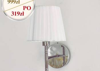 Kinkiet glamour srebrny lampa ścienna do salonu łazienki sypialni