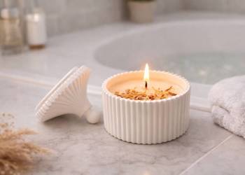 Świeca sojowa w formie gipsowej