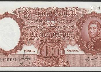 Argentyna 100 pesos 1969 - stan bankowy UNC