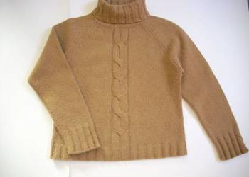 Karmelowy Ciepły sweter Golf 36 38