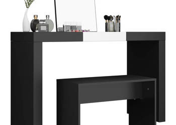 Stołek do toaletki czarny 70x35x45cm materiał drewnopochodny WM-802814