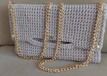 Torebka beżowa ze sznurka bawełnianego