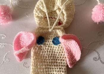 Ręcznie szydełkowany ocieplacz Handmade dla Panów słoń zabawny gadżet