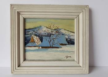 Obraz olejny w ramie - Zima w górach, Lidia Grzegorczyk 1931-1996