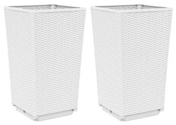 Donice ogrodowe 2 szt. białe 325x325x57 PP WM-367849