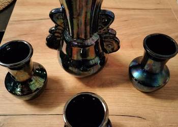 Wazony ceramiczne,opalizujące prl zestaw