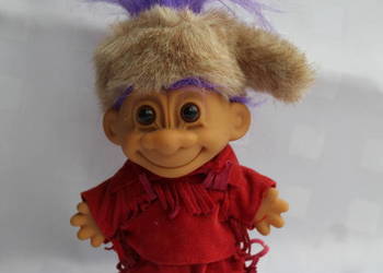 Troll Russ Fioletowe Pionier Daniel Boone Davy Crockett Figurka Zabawka
