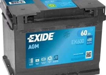 AKUMULATOR 60Ah 680A EXIDE AGM START&STOP EK600