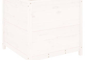 Donica ogrodowa biała 825x825x78 cm lite drewno sosnowe WM-825304