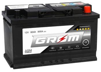 Akumulator 80Ah 800A GROM AGM START&STOP