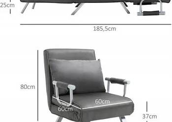 FOTEL SZARY 3 W 1 do spania, leżenia i siedzenia