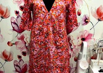 joon sukienka modny wzór kwiaty floral nowa viscoza roz.36