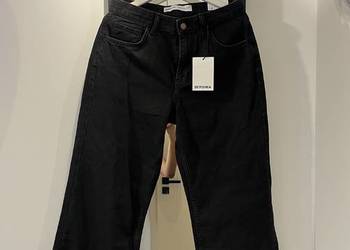 Czarne jeansy Bershka z lat 90. z szerokimi nogawkami, jeansowe, letnie