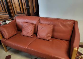 Skorzany komplet sofa+2 fotele Stan bardzo dobry!
