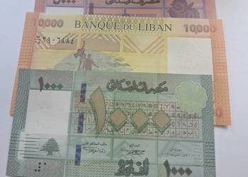 LIBAN-3 BANKNOTY-KAŻDY INNY,CAŁE,ŁADNE