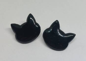 Kolczyki ręcznie robione koty czarne