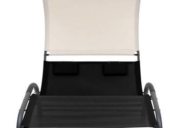 vidaXL Podwójny leżak z baldachimem, tkanina textilene(SKU:310543)