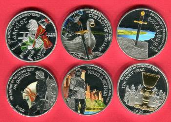 Zestaw srebrnych monet  2009 - Knights of Round Table x 6 monet .925