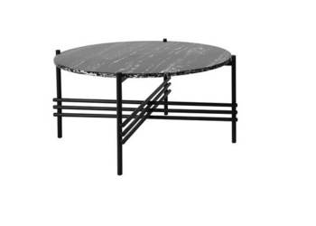 Czarny stolik z marmurowym blatem 79x39 cm T032A