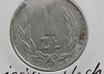 1 Złoty 1987 r.  Destrukt-końcówka blachy-rzadkość