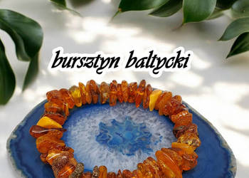 Bransoletka z bursztynu bałtyckiego sieczka koniakowa polerowana #208 Bransoletka z bursztynu bałtyckiego sieczka koniakowa polerowana #208