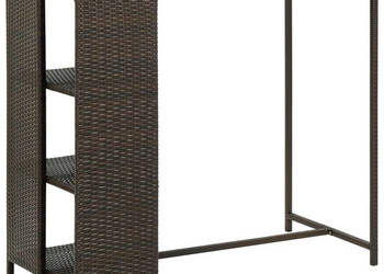 Stolik barowy z półką brązowy 120x60x110 cm polirattan WM-313475