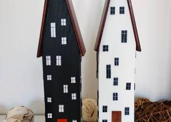 Domki czarno-białe – minimalistyczny duet.