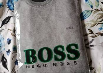 Sweter bawełniany Hugo Boss regular fit - szary, rozmiar L