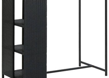 Stolik barowy z półką czarny 120x60x110 cm polirattan WM-313476